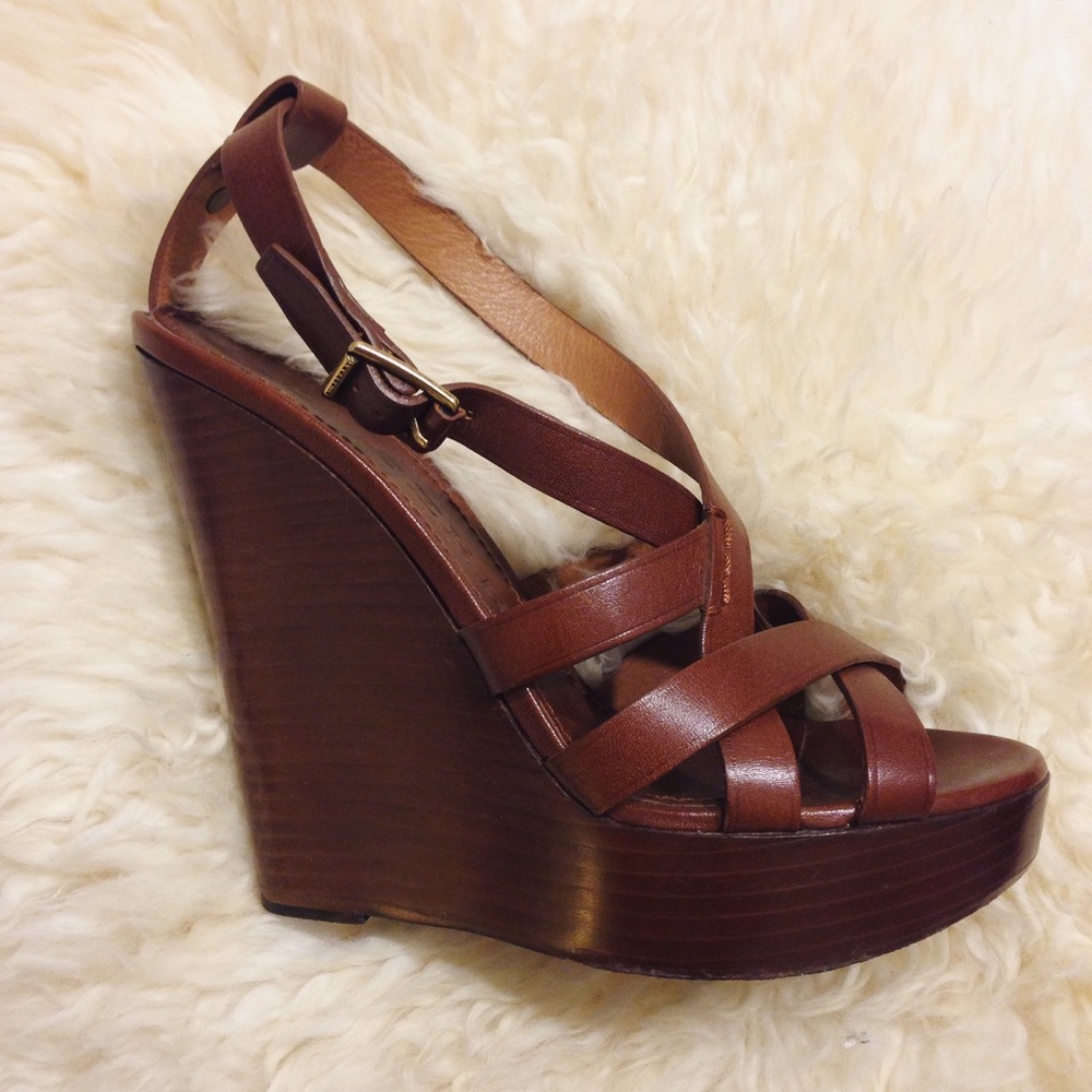 Burberry Leather Wedge Heels